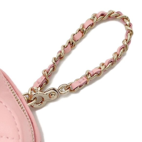CHANEL Matelasse Mini Heart Bag Charm Lambskin Pink - Picture 9 of 10